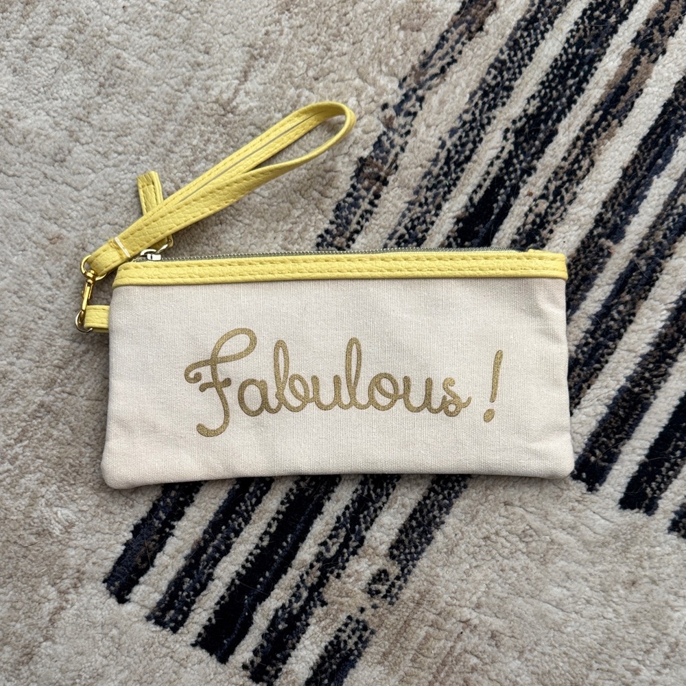 Fabulous Cream and Yellow Wristlet